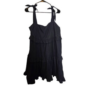 Idem Ditto black babydoll dress size large ruffled